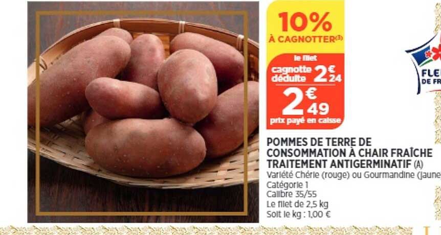 Pommes De Terre De Consommation à Chair Fraîche Traitement Antigerminatif