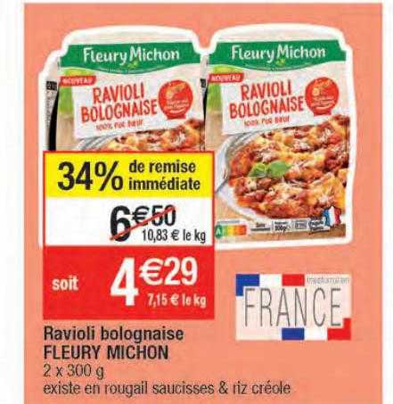 ravioli bolognaise fleury michon
