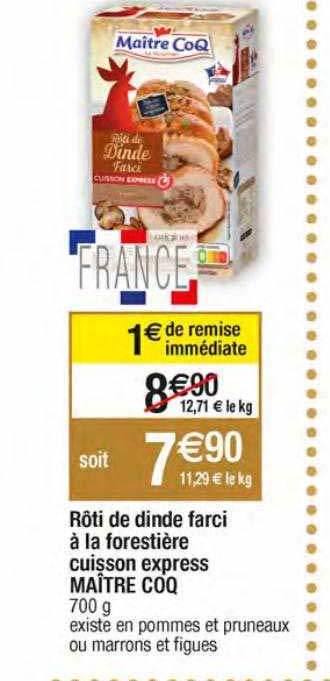 Rôti De Dinde Farci à La Forestière Cuisson Express Maître Coq