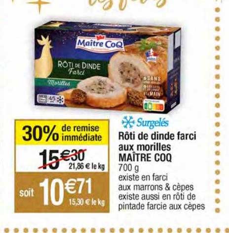 rôti de dinde farci aux morilles maître coq