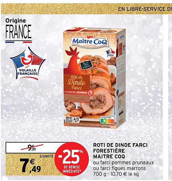 rôti de dinde farci forestière maître coq