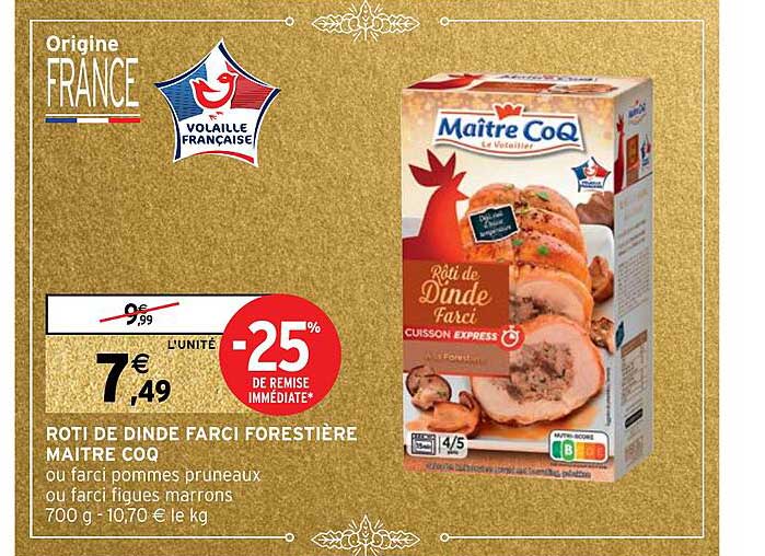 rôti de dinde farci forestière maître coq