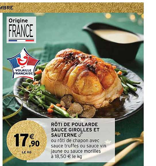 rôti de poularde sauce girolles et sauterne