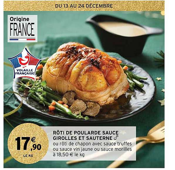 rôti de poularde sauce girolles et sauterne