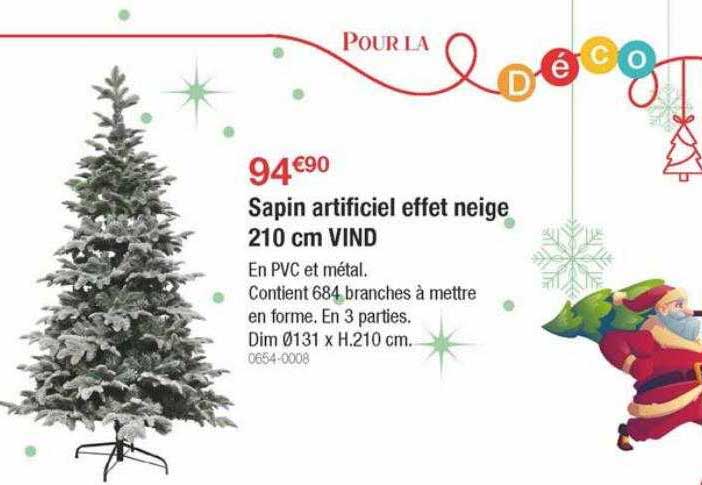 Sapin Artificiel Effet Neige 210 Cm Vind