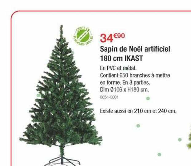 Sapin De Noël Artificiel 180 Cm Ikast