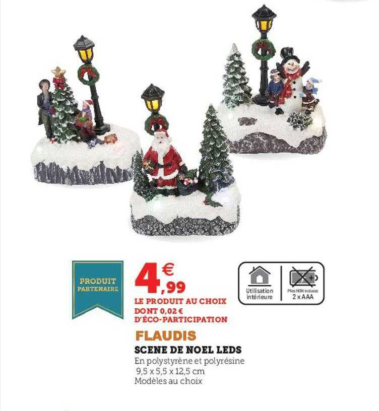 scène de noël leds flaudis