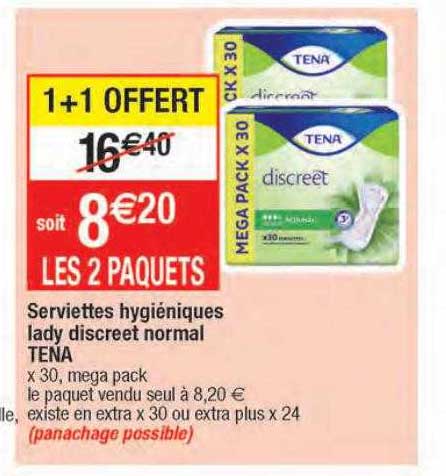 serviettes hygiéniques lady discreet normal tena
