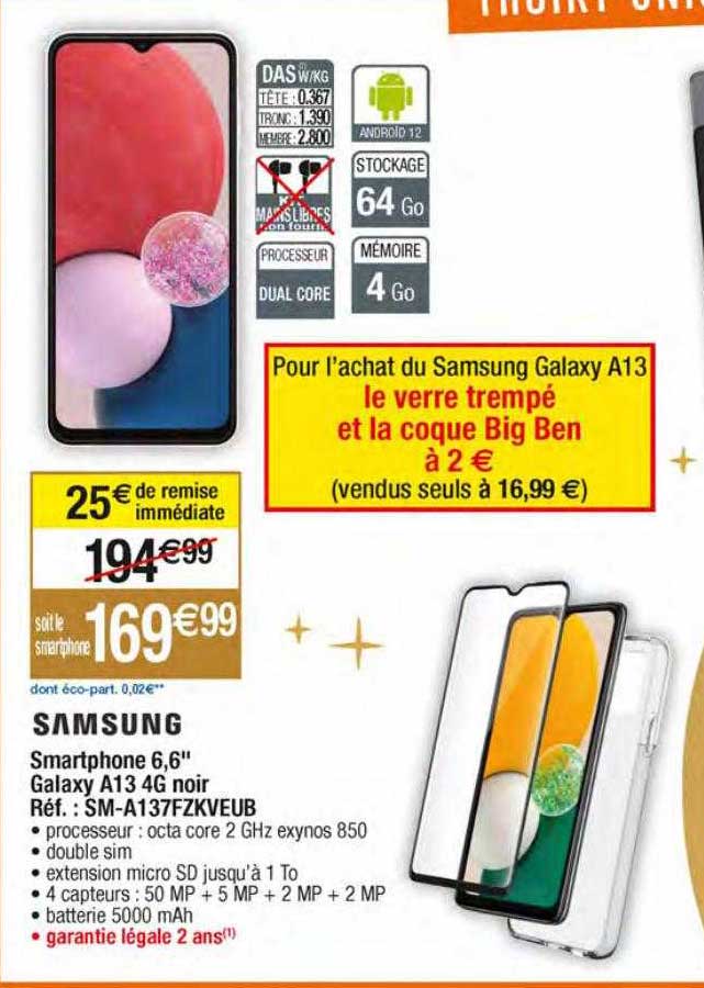 smartphone 6,6" samsung galaxy a13 4g noir