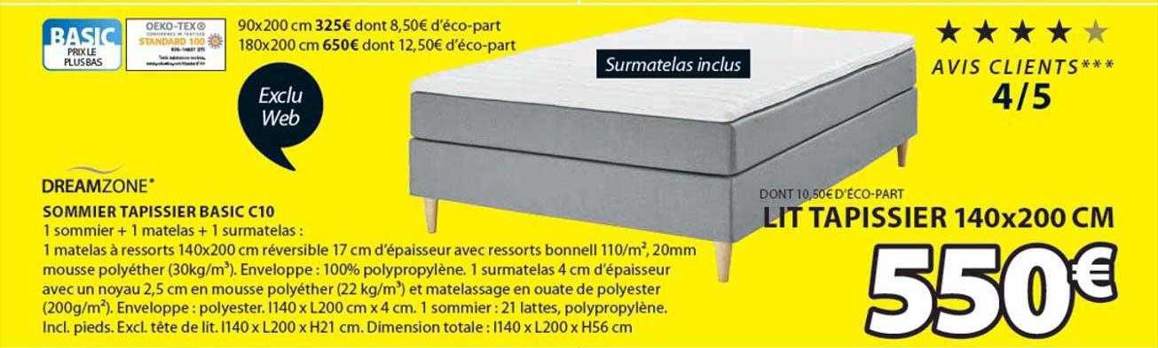 sommier tapissier basic c10 dreamzone