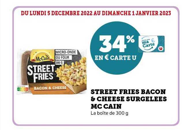 street fries bacon & cheese surgelées mc cain