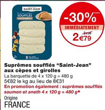 suprêmes soufflés "saint-jean" aux cèpes et girolles