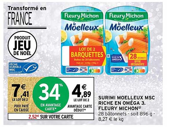 surimi moelleux msc riche en oméga 3 fleury michon