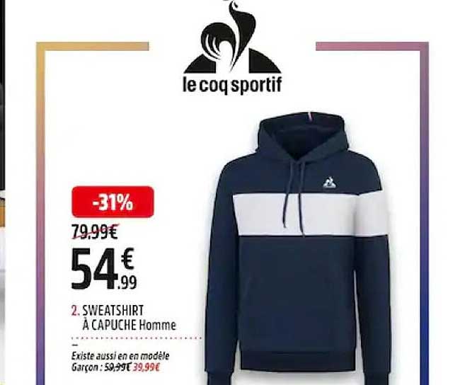 sweatshirt à capuche homme le coq sportif