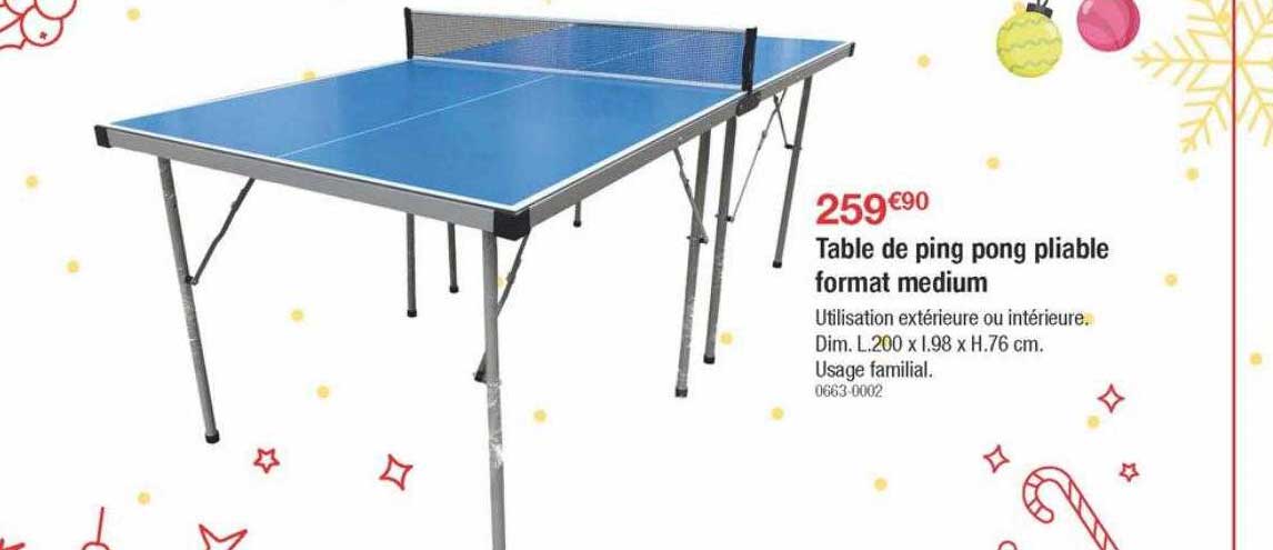 table de ping pong pliable format medium