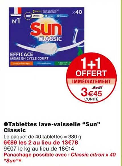 tablettes lave-vaisselle "sun" classic