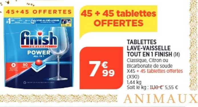 tablettes lave-vaisselle tout en 1 finish