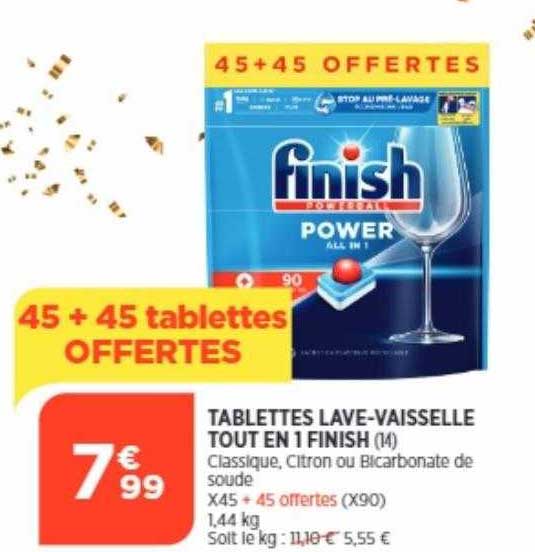 tablettes lave-vaisselle tout en 1 finish