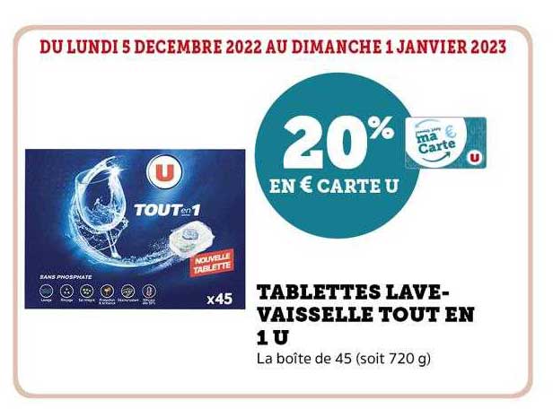 tablettes lave-vaisselle tout en 1 u