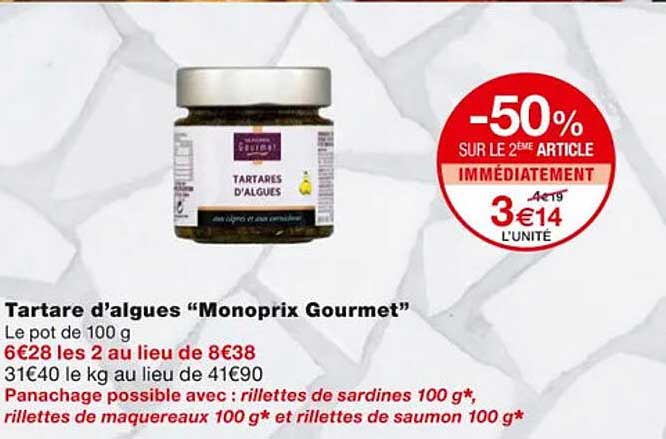 tartare d'algues "monoprix gourmet"