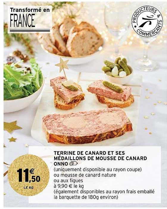 terrine de canard et ses médaillons de mousse de canard onno