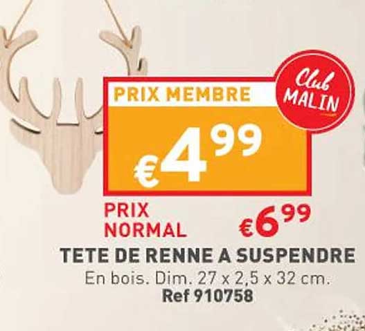 tête de renne à suspendre