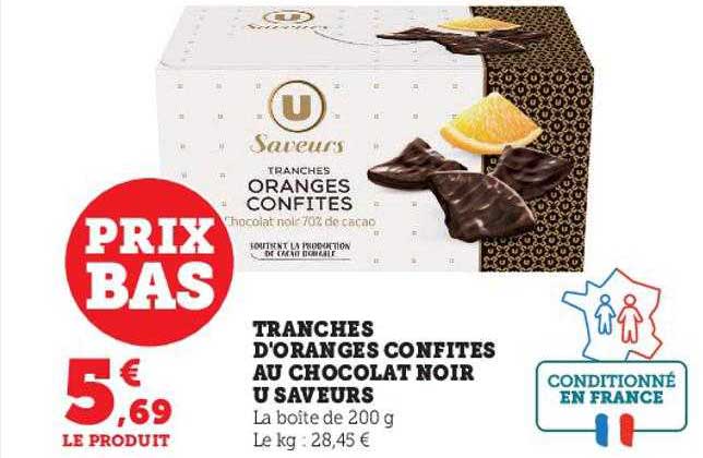 tranches d'oranges confites au chocolat noir u saveurs