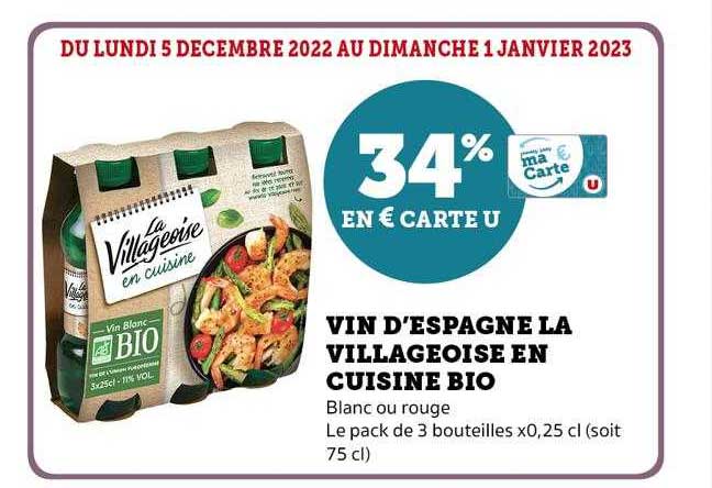 vin d'espagne la villageoise en cuisiné bio