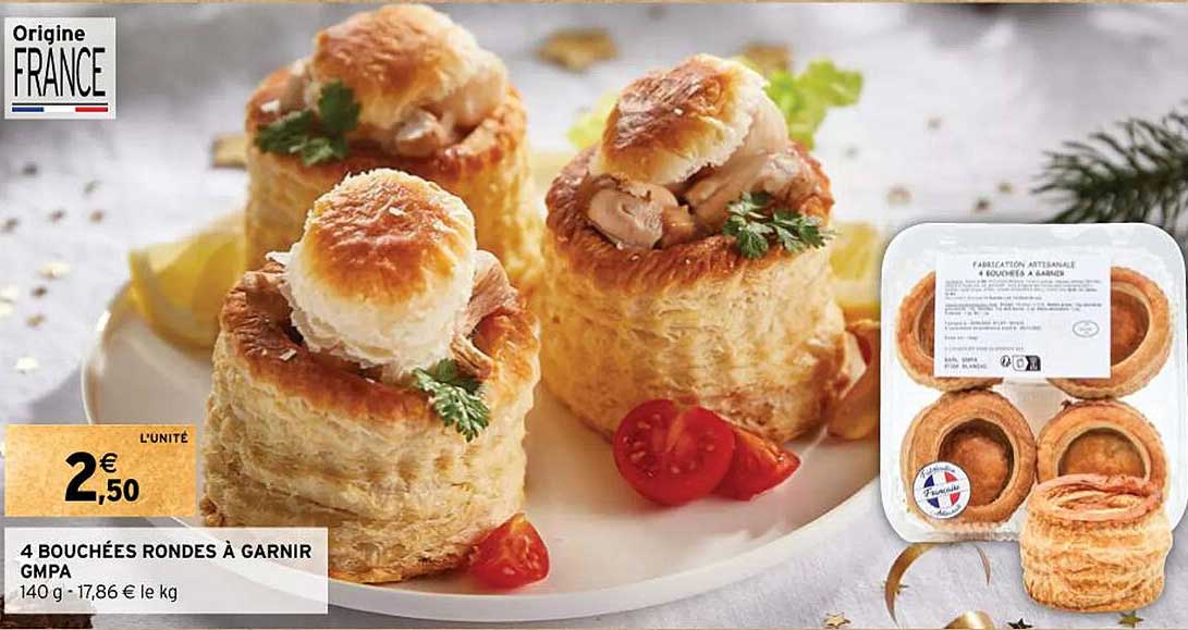 4 bouchées rondes à garnir gmpa
