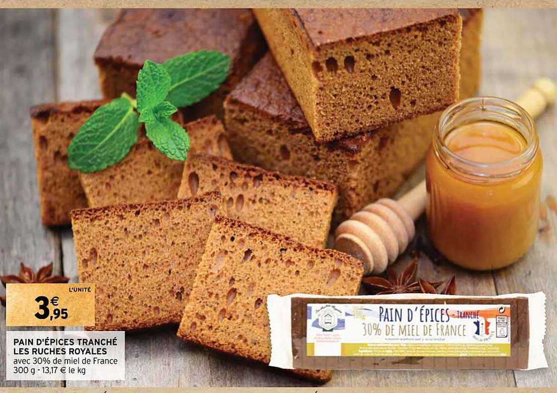 pain d'épices tranché les ruches royales