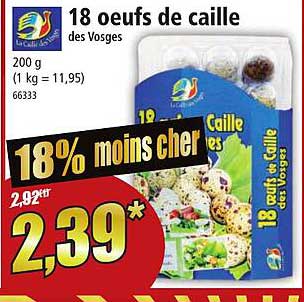 18 œufs de caille des vosges
