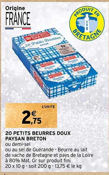 20 petits beurres doux paysan breton