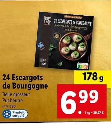 24 Escargots De Bourgogne Toque Du Chef