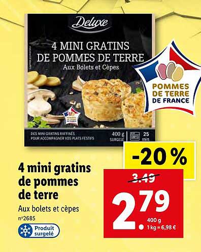 4 mini gratins de pommes de terre deluxe