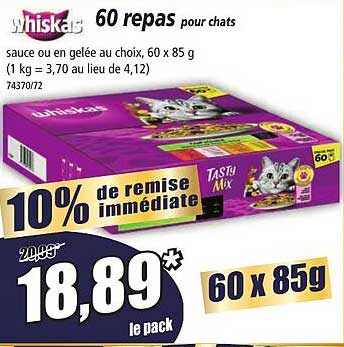60 Repas Pour Chats Whiskas