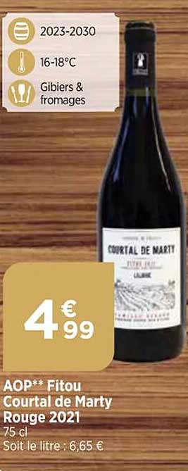 Aop Fitou Courtal De Marty Rouge 2021