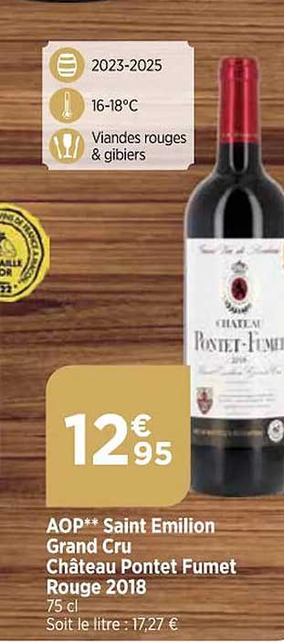 aop saint emilion grand cru château pontet fumet rouge 2018