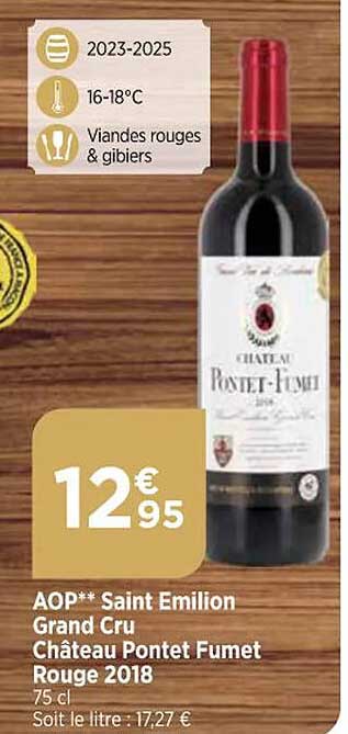 aop saint emilion grand cru château pontet fumet rouge 2018