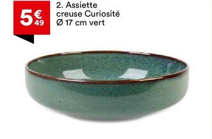 assiette creuse curiosité ø 17 cm vert