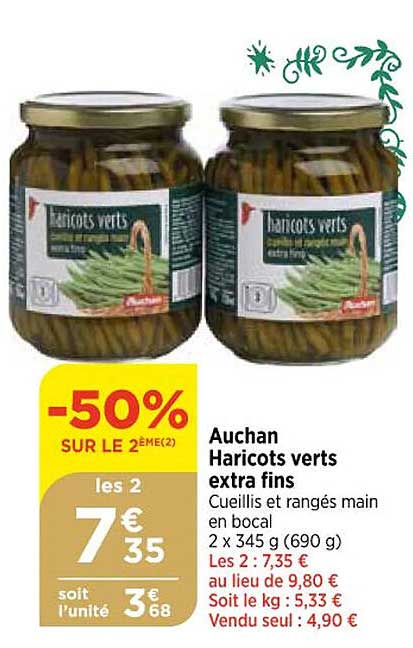 Auchan Haricots Verts Extra Fins