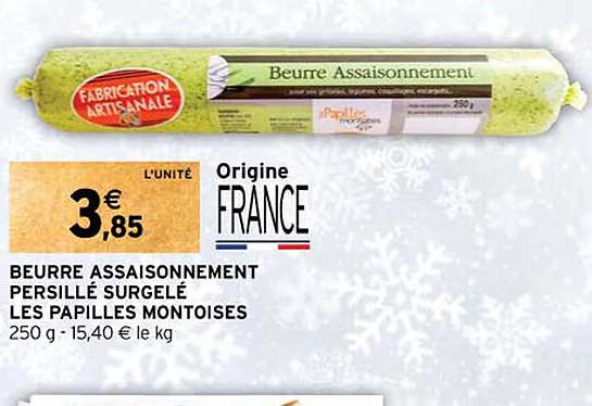 beurre assaisonnement persillé surgelé les papilles montoises