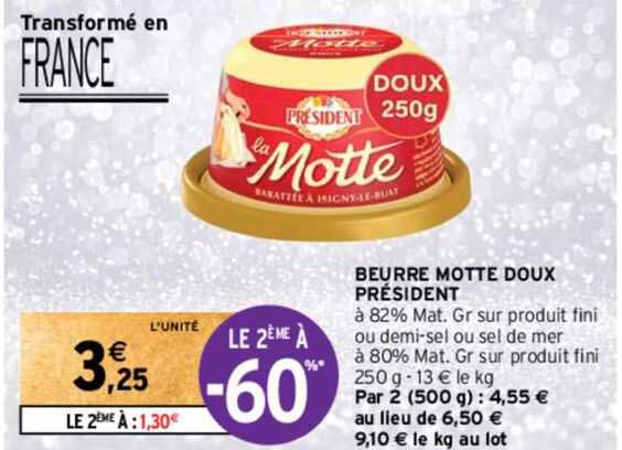 beurre motte doux président