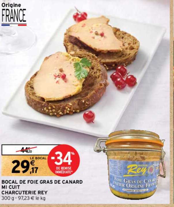 bocal de foie gras de canard mi cuit charcuterie rey