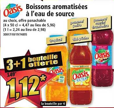 boissons aromatisées à l'eau de source oasis