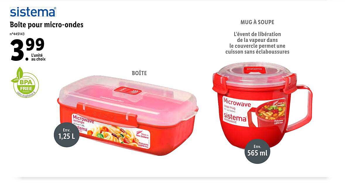 boîte pour micro-ondes sistema