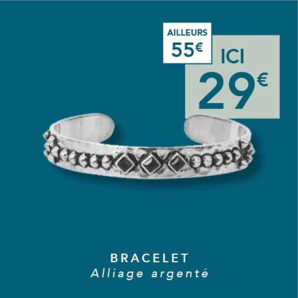 bracelet alliage  argenté