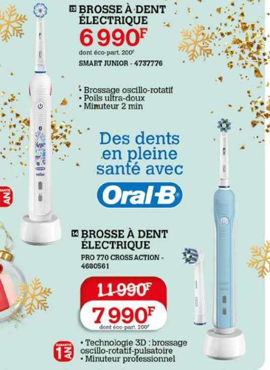 brosse à dent électrique smart junior oral-b, brosse à dent électrique pro 770 cross action oral-b