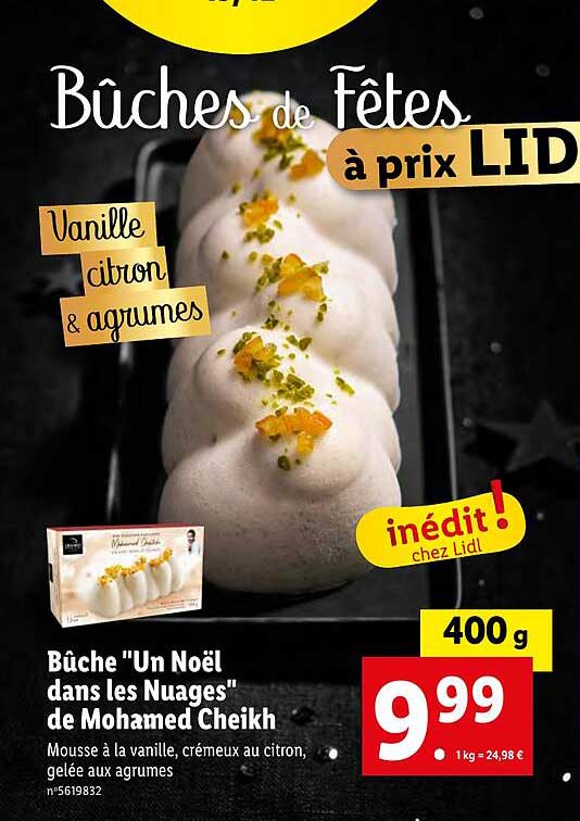 bûche "un noël dans les nuages" de mohamed cheikh