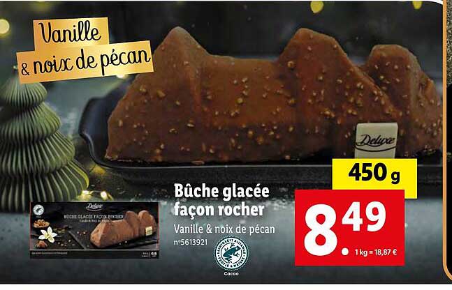 bûche glacée façon rocher deluxe