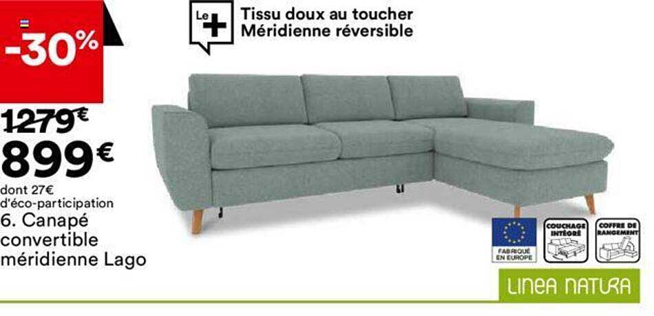 canapé convertible convertible méridienne lago